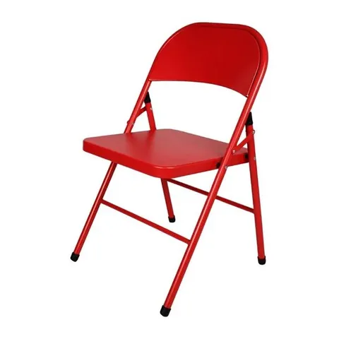 BOXED BOLERO FOLDING METAL CHAIRS RED (4 PACK)