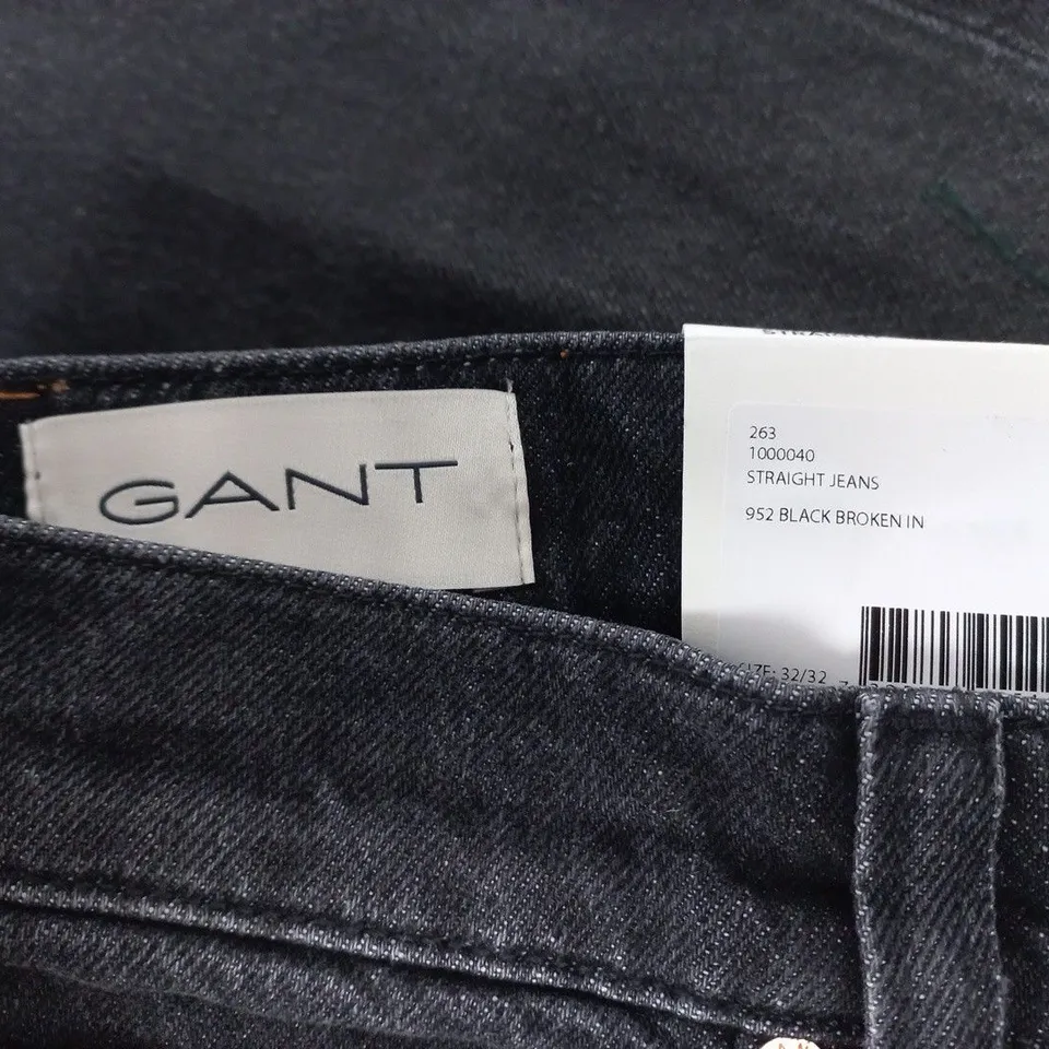 GANT STRAIGHT JEANS – BLACK, BROKEN-IN