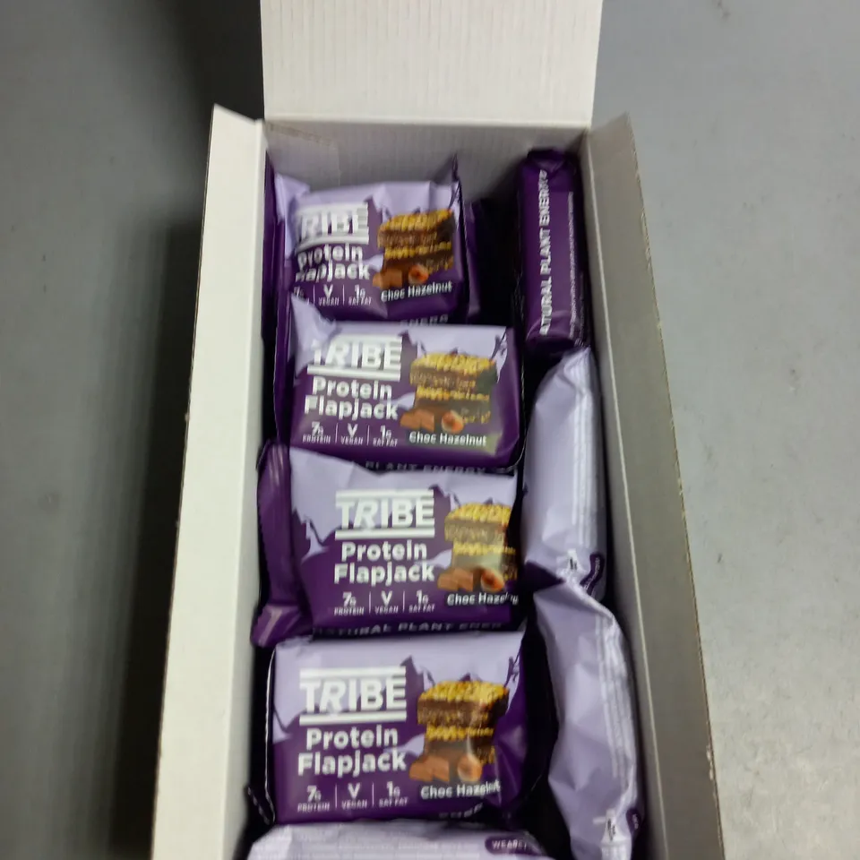 LOT OF 12 TRIBE PROTEIN FLAPJACKS CHOC HAZELNUT