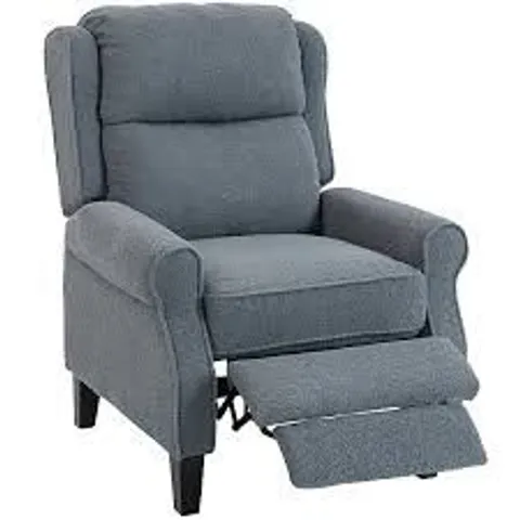 BOXED HOMCOM RECLINER ARMCHAIR WITH EXTENDED LEG REST - GREY