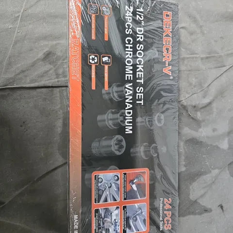 12" DRIVE SOCKET SET – 24-PIECE CHROME VANADIUM