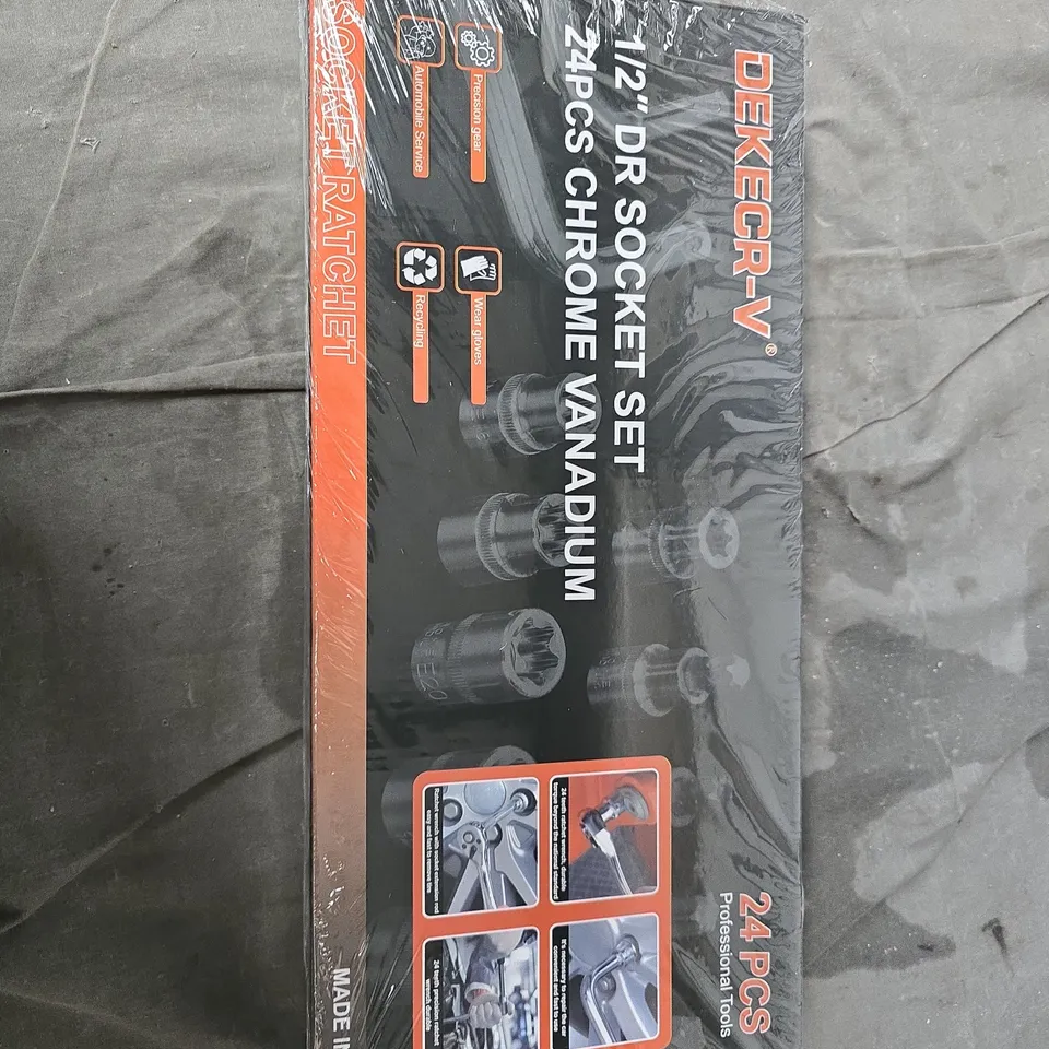 12" DRIVE SOCKET SET – 24-PIECE CHROME VANADIUM