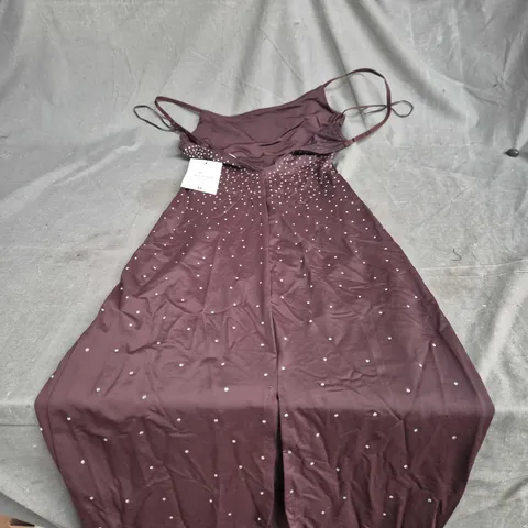 ZARA BURGUNDY EMBELLISHED DRESS – WOMEN'S, UK SIZE S