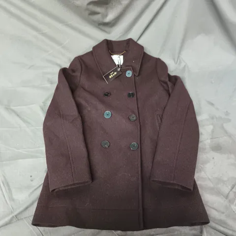 WYSE LONDON DARK BROWN WOOL COAT – DOUBLE-BREASTED SIZE 0