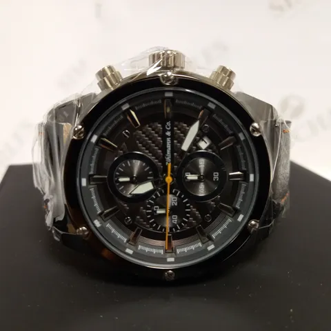 ZIHLMANN & CO SPORTS CHRONOGRAPH STYLE LEATHER STRAP WATCH