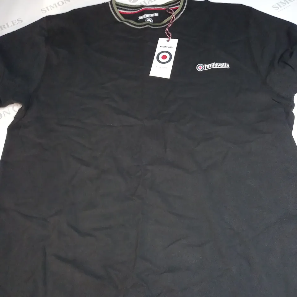 LAMBRETTA TWIN TIPPED PIQUE T-SHIRT SIZE XXL