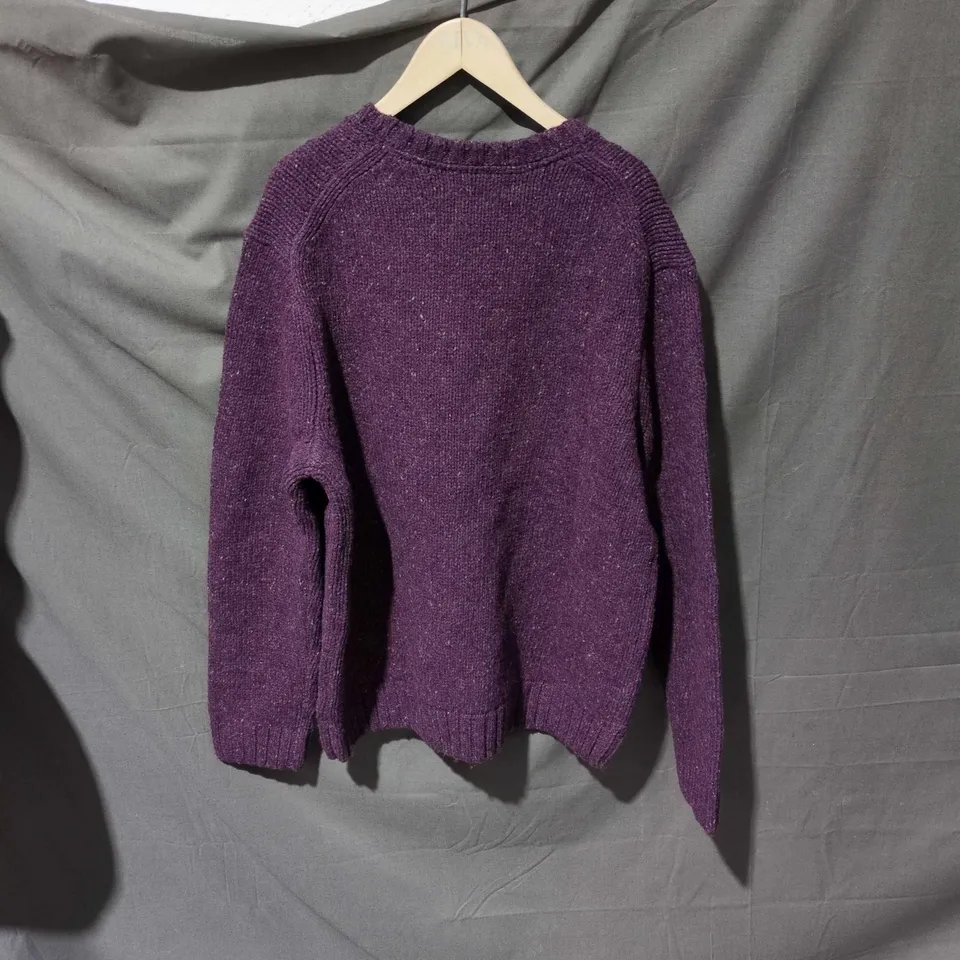 SEASALT CORNWALL MEN'S BIZEN JUMPER LAMBSWOOL – GRAPE (SIZE L)