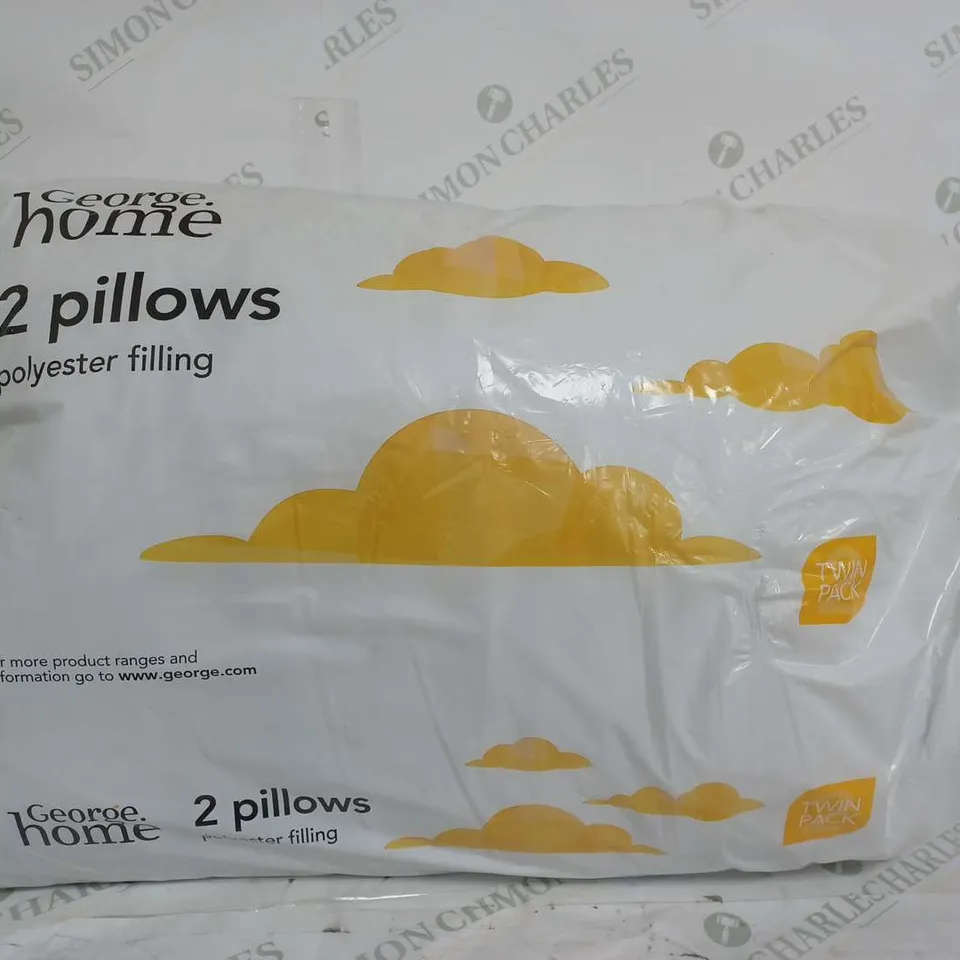 2 PILLOWS WITH POLYESTER FILLING 