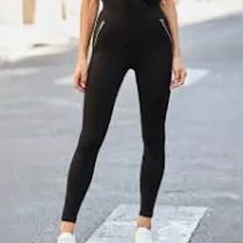 SOSANDER BLACK ZIP DETAIL PONTE LEGGING BLACK SIZE 20R