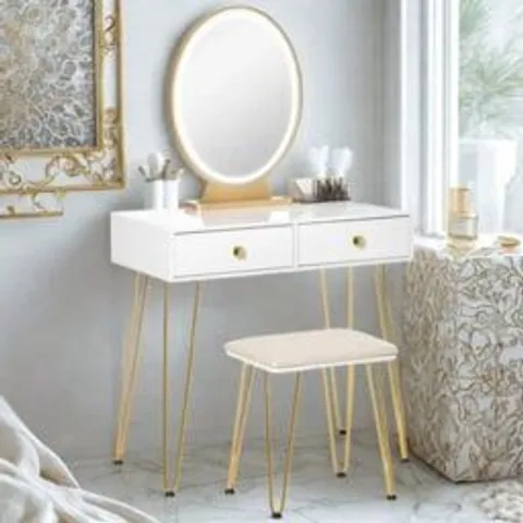 BOXED ETCHEMIN DRESSING TABLE WITH MIRROR 