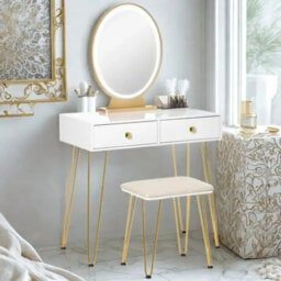 BOXED ETCHEMIN DRESSING TABLE WITH MIRROR