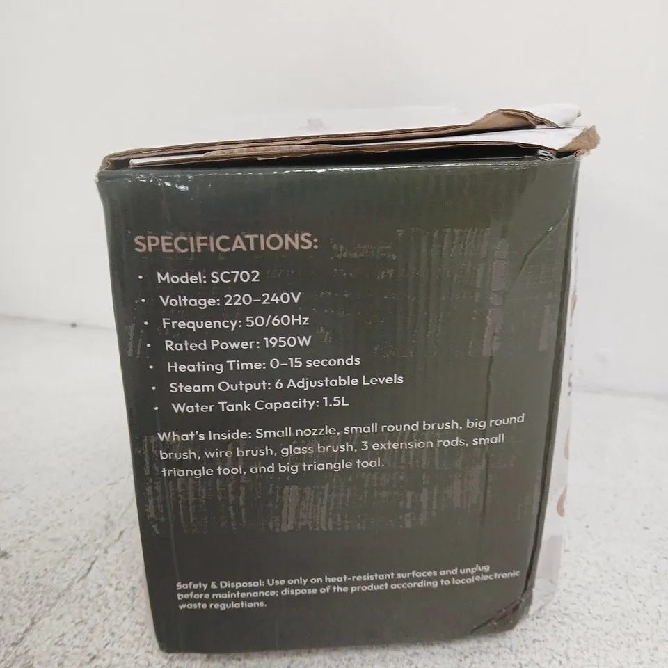 BLISS & BEYOND COMPACT POWER STEAM CLEANER – SC702 (BOXED)