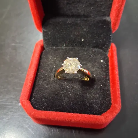 18CT GOLD SOLITAIRE RING SET WITH A NATURAL DIAMOND WEIGHING +-2.03CT