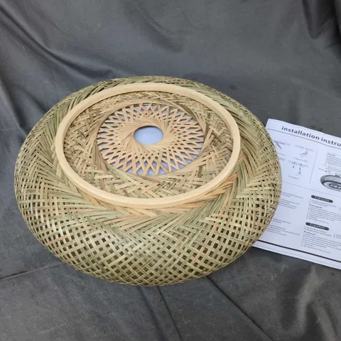 WOVEN RATTAN CEILING PENDANT LIGHT SHADE – CIRCULAR BASKET STYLE