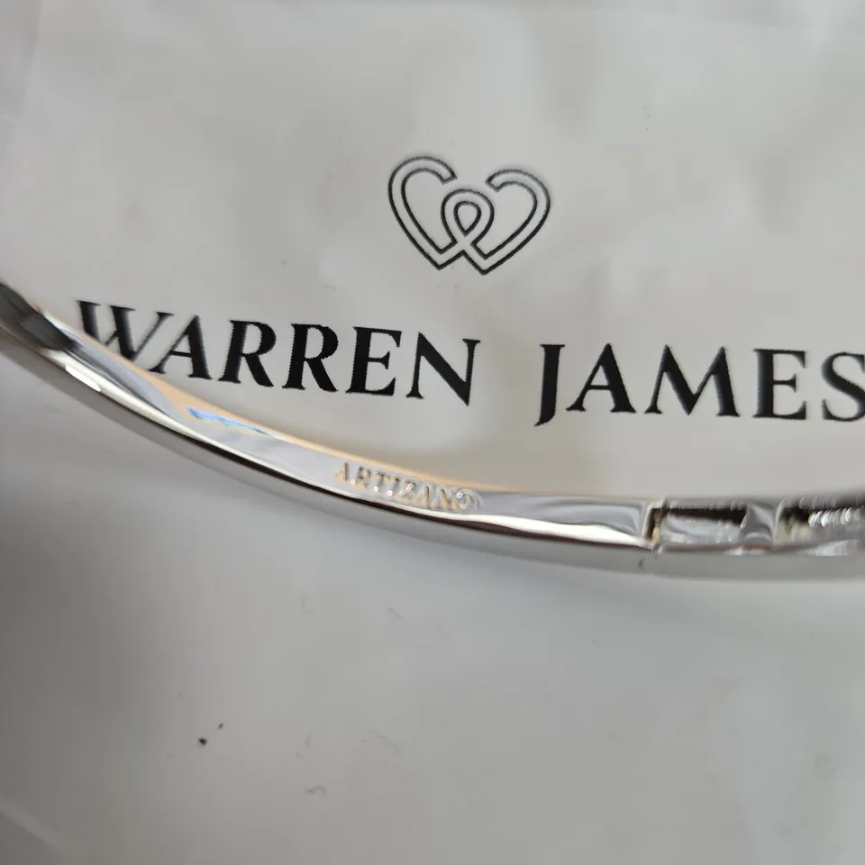 WARREN JAMES SILVER-TONE OPEN CUFF BRACELET WITH PAVÉ ENDS