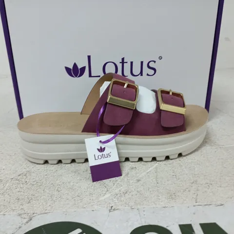 BOXED PAIR OF LOTUS VOLOS SHOES IN PLUM - EU 39