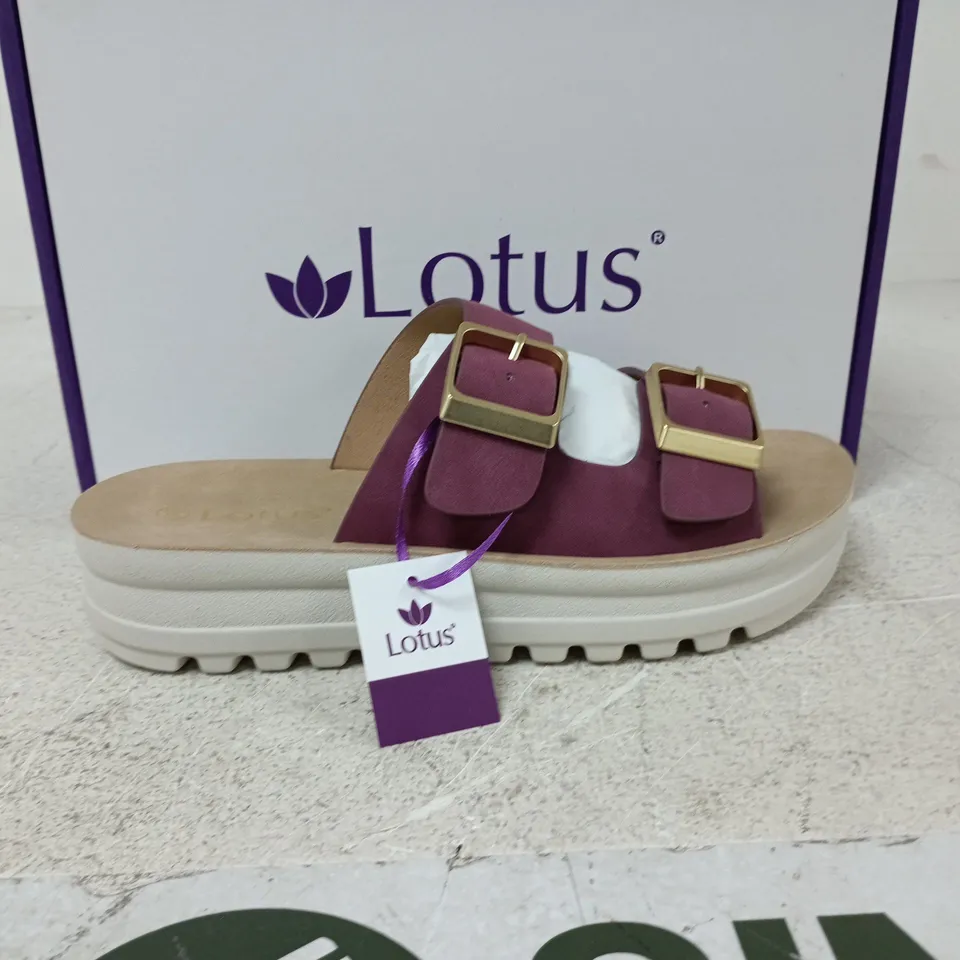 BOXED PAIR OF LOTUS VOLOS SHOES IN PLUM - EU 39