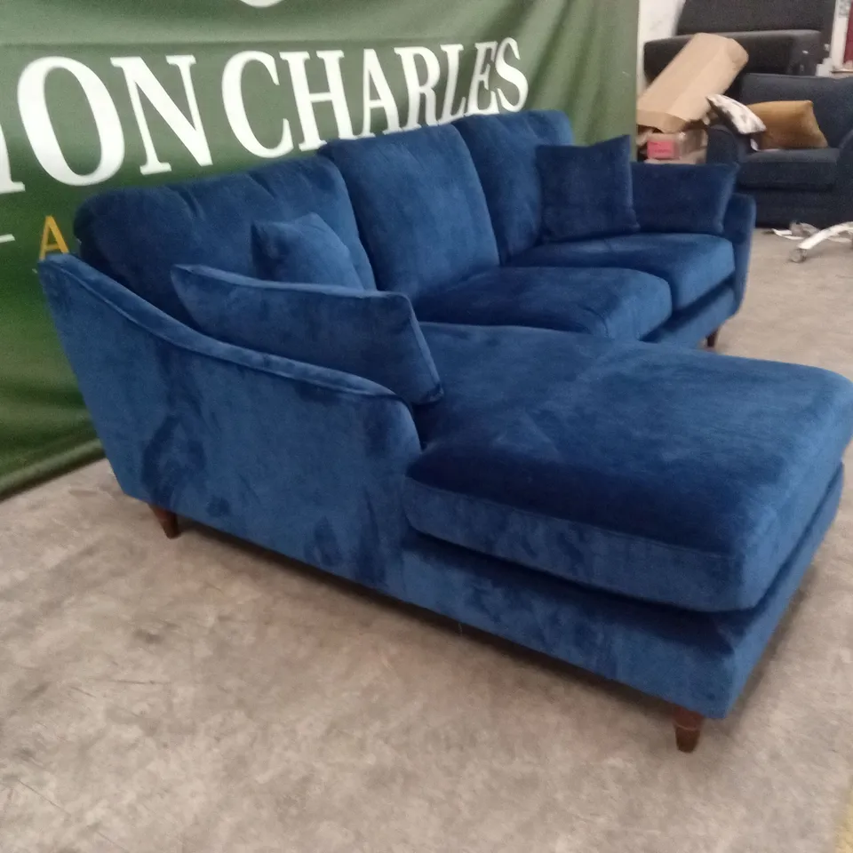 MELBERN 3 SEATER CORNER SOFA - NAVY