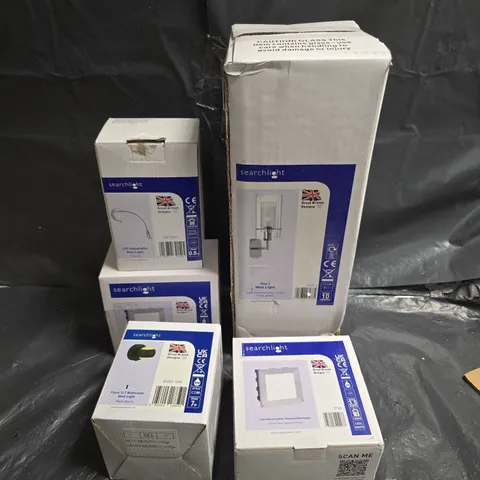 BOX OF APPROXIMATELY 8 ASSORTED LIGHTING FIXTURES IN VARIOUS DESIGNS AND COLOURS