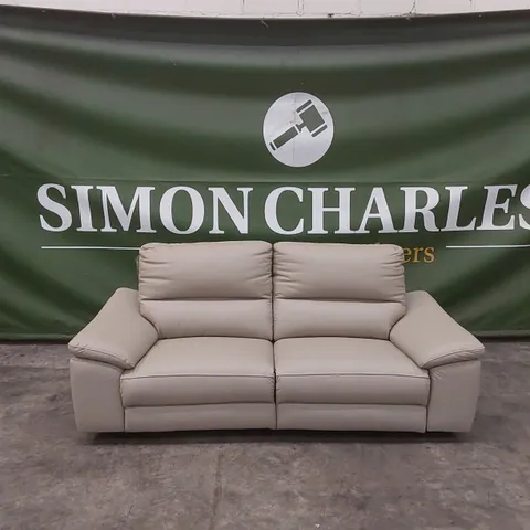 PAVILION 3 SEATER LEATHER/FAUX LEATHER POWER RECLINER SOFA - SOFT GREY