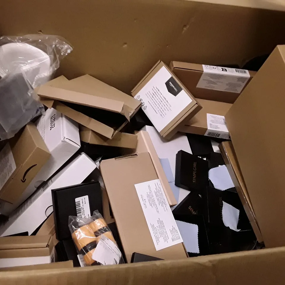 PALLET OF 6 BOXES CONTAINING ASSORTED PRODUCTS INCLUDING WIRLESS CHARGING STATION, EYE MASK, FAKE MOUSTACHE, SILICONE NIPPLE COVER, PILLOWCASE, 4 SOCKET EXTENSION LEAD