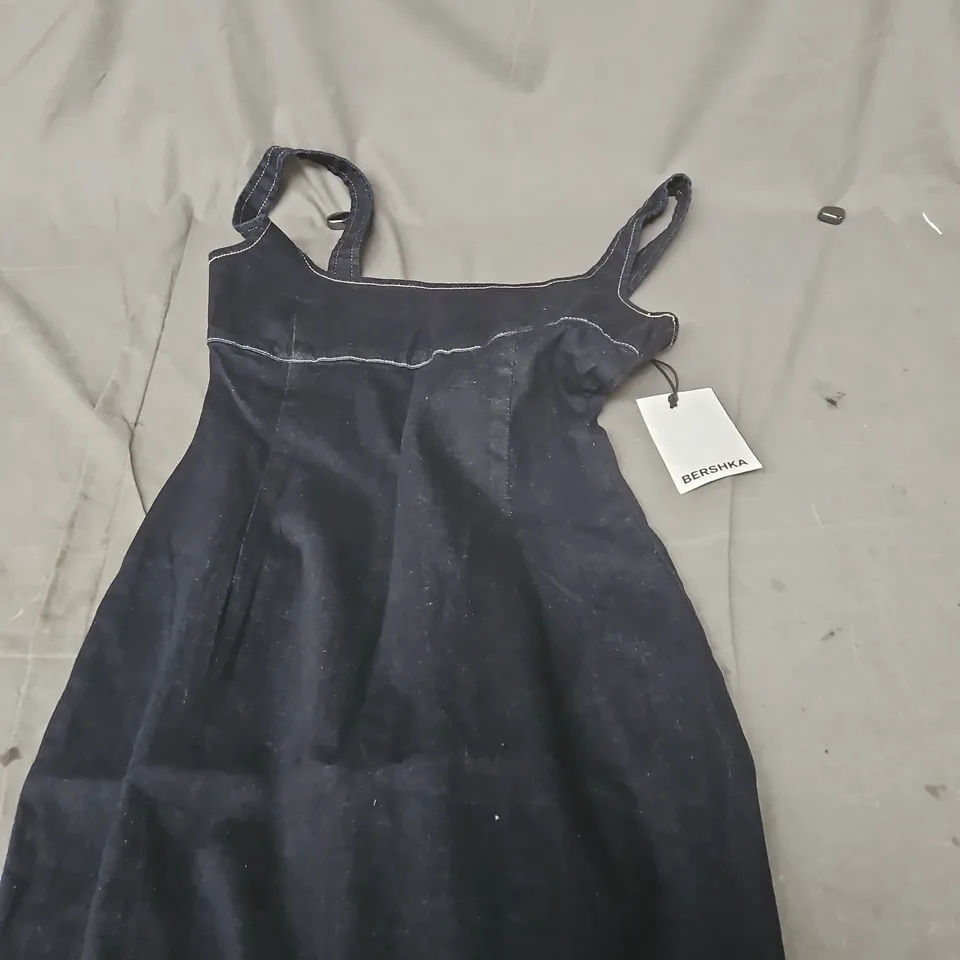 BERSHKA WOMEN'S DENIM DRESS, NAVY, SIZE M 