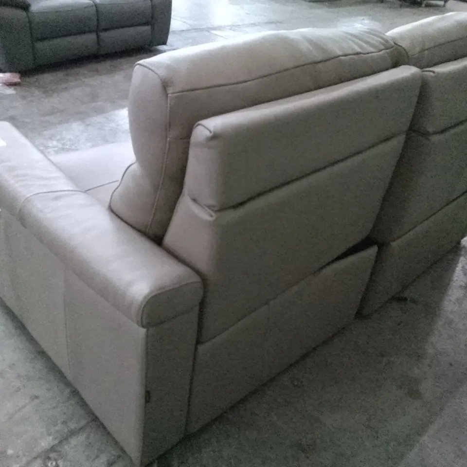 QUALITY ITALIAN DESIGNER ADRIANO ELECTRIC RECLINER 3 STR SOFA - GREY LEATHER