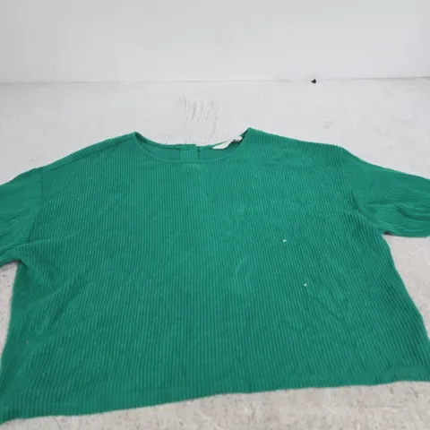 APRICOT GREEN CORDUROY SWEATER – SIZE S