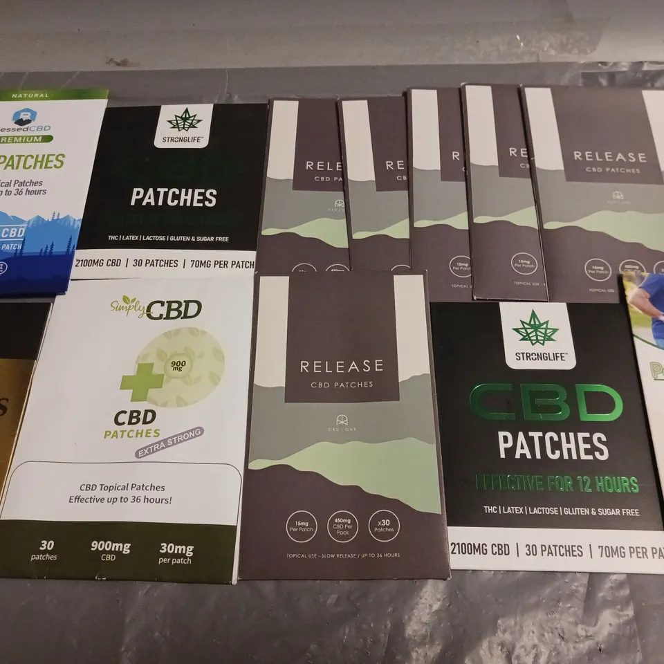 LOT OF 12 PACKS OF CBD PATCHES IN VARIOUS STRENGTHS
