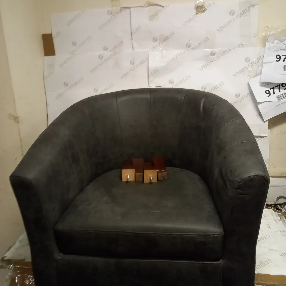 MAJESTIC FAUX LEATHER TUB CHAIR - COLLECTION ONLY  RRP £189