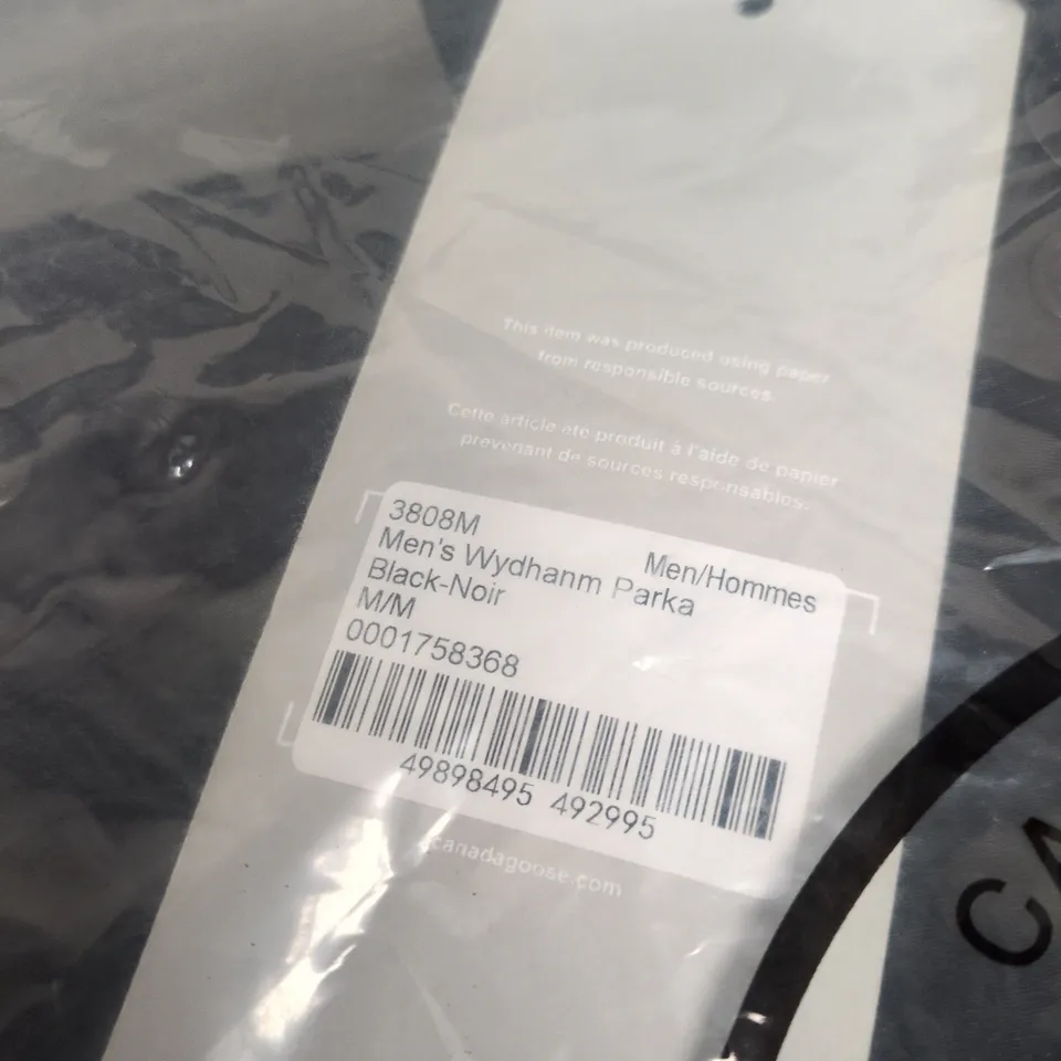 CANADA GOOSE WYNDHAM PARKA – MEN’S, BLACK, UK MEDIUM (M/M) 