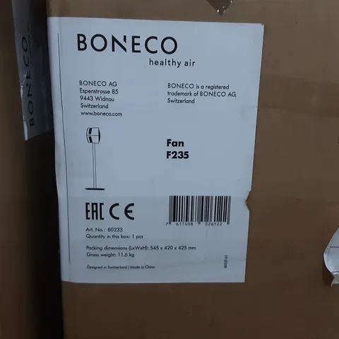 BOXED BONECO F235 HEIGHT ADJUSTABLE PEDESTAL FAN