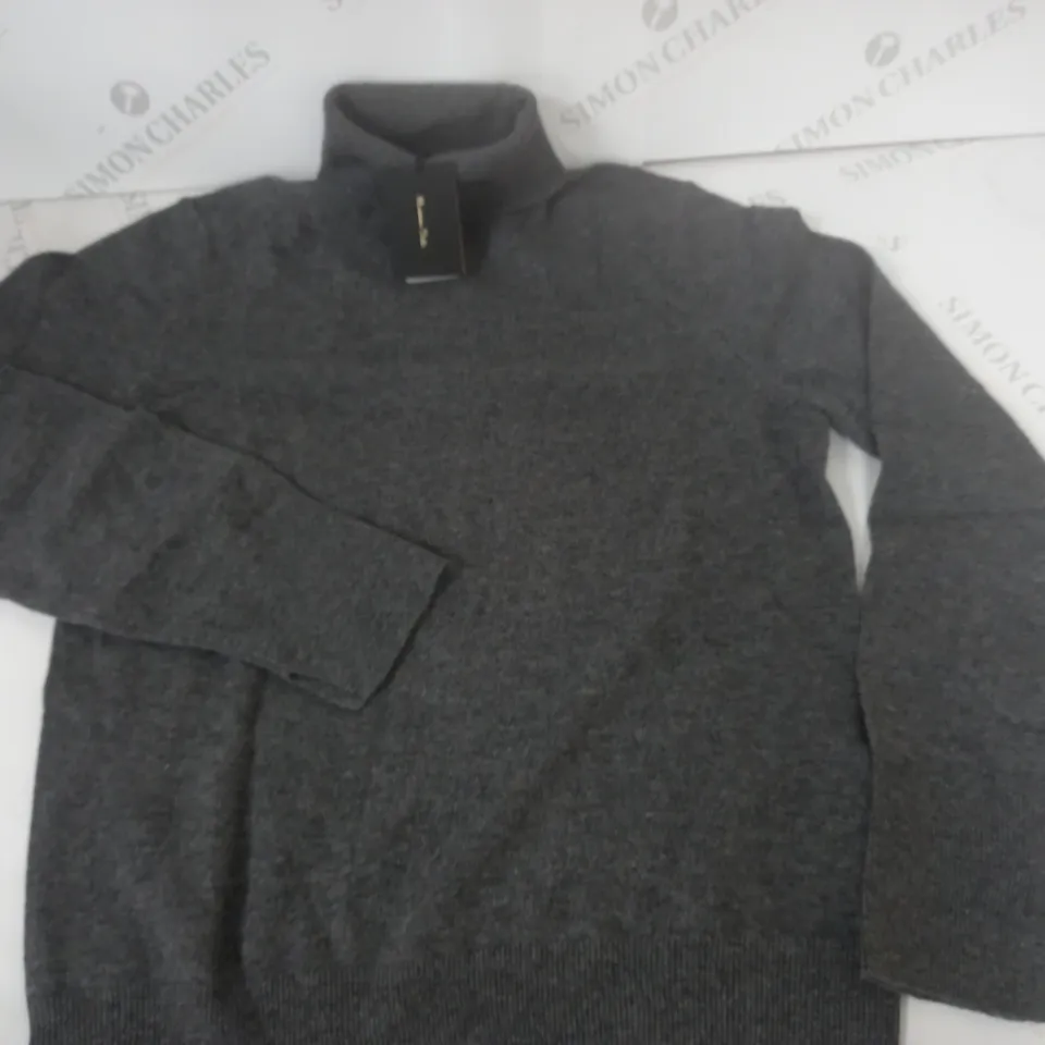 MASSIMO DUTTI GREY HIGH NECK JUMPER - UK 12