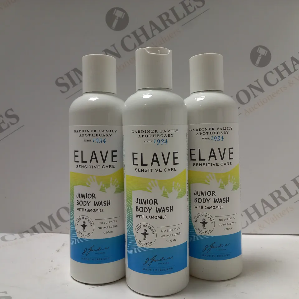 BOX OF APPROX 6 X 250ML ELAVE JUNIOR SENSITIVE BODY WASH
