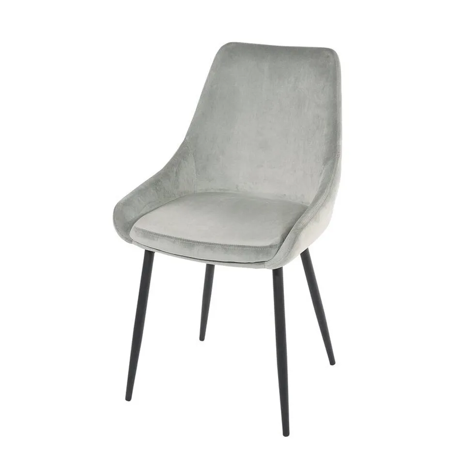 BOXED KARLY GREY UPHOLSTERED DINING CHAIR W48 X D57 X H83CM