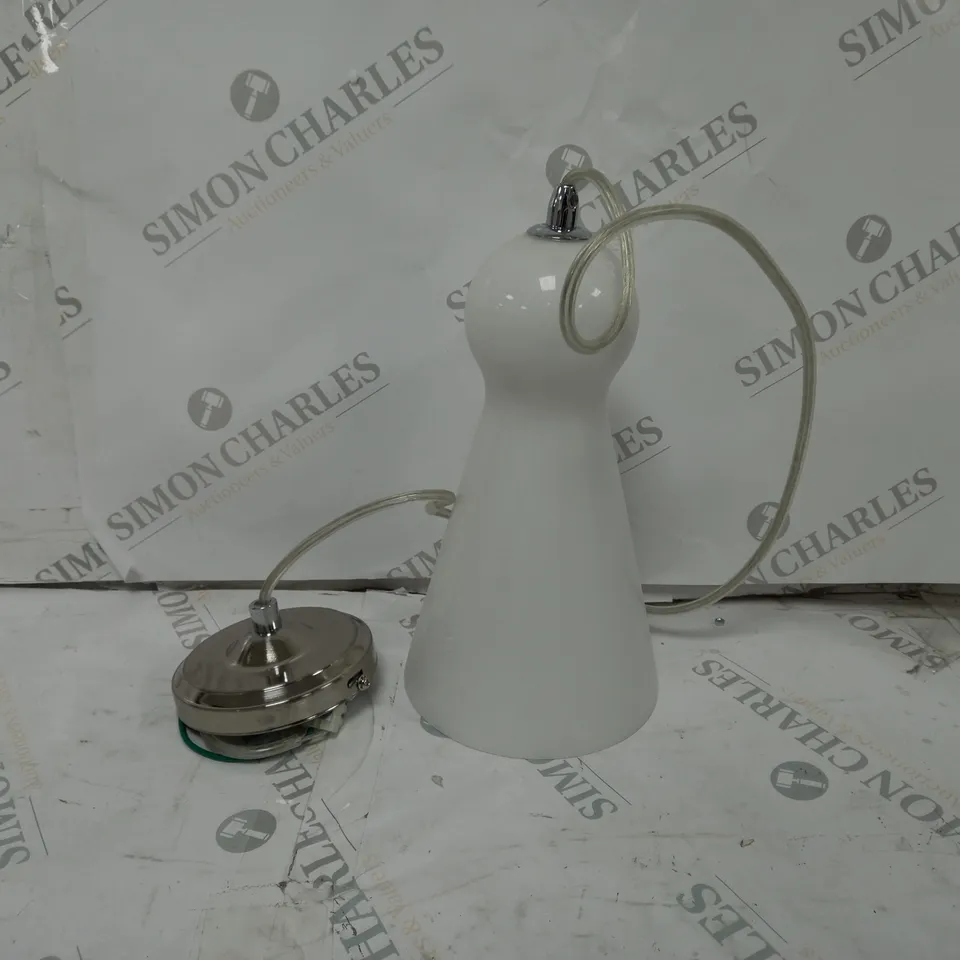 BOXED SEARCHLIGHT OPAL 1 LIGHT MINI PENDANT WHITE 