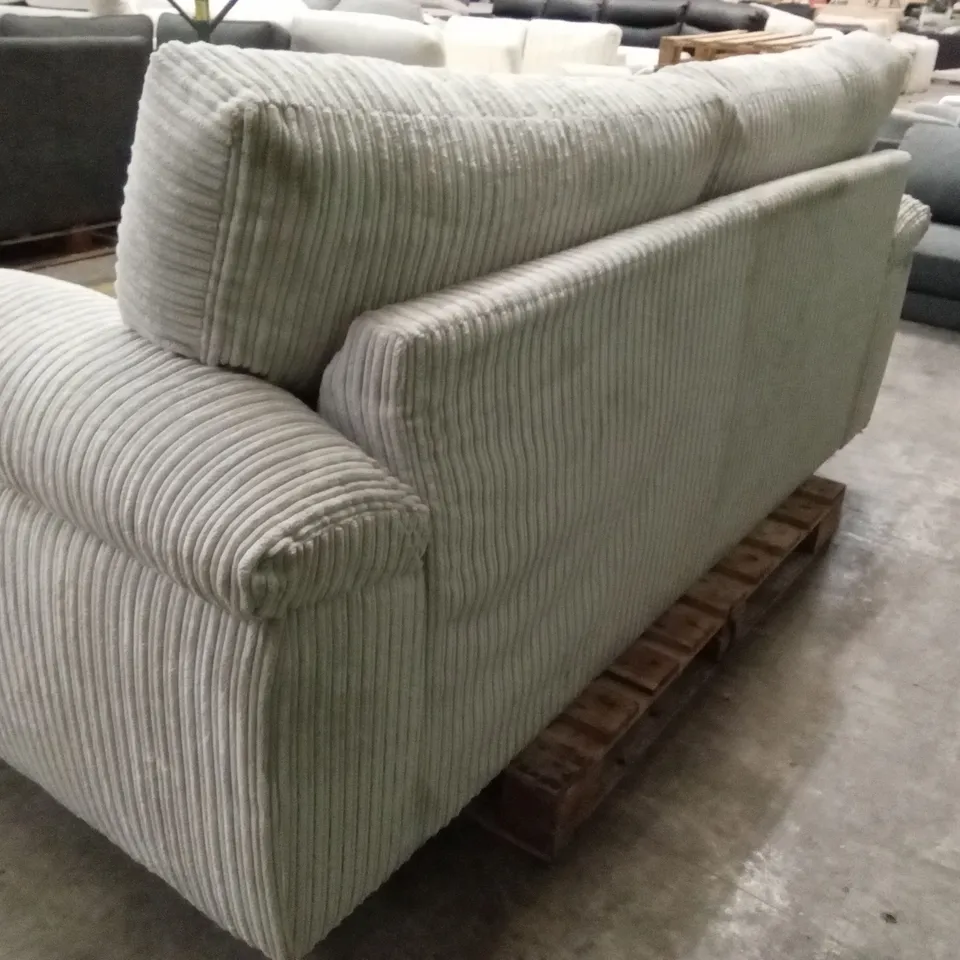 AMALFI STANDARD BACK FABRIC 3 SEATER SOFA - SILVER RRP £579