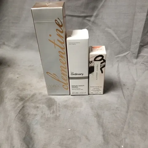 APPROXIMATELY 20 ASSORTED CLEMENTINE VISAGE HAND CREAM, FENTY BEAUTY GLOSS BOMB OILI AND THE ORDINARY SALICYLIC ACID 2% SOLUTION