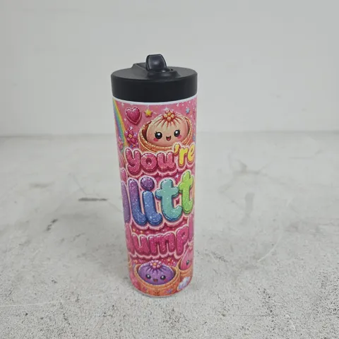 SUBLIMATION STAINLESS STEEL KIDS' TUMBLER – PINK CARTOON DESIGN 