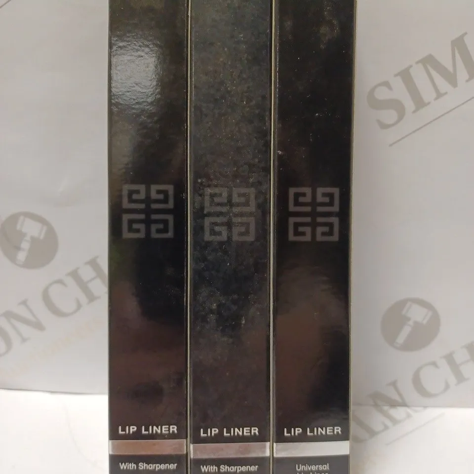 LOT OF 3 ASSORTED GIVENCHY LIP LINERS TO INCLUDE 07 FRAMBOISE VELOURS, 01 ROSE MUTIN, TRANSPARENT