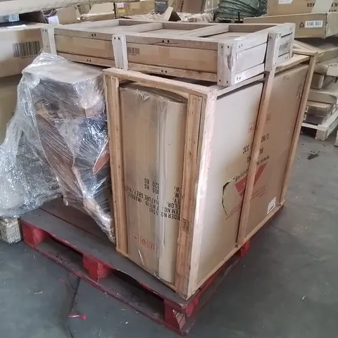 PALLET OF ASSORTED HOMES DIRECT 365 INCOMPLETE FURNITURE PARTS AND PIECES