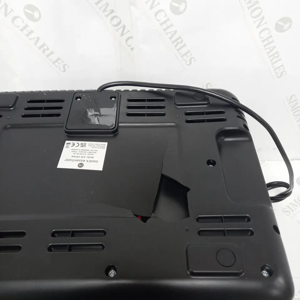 BOXED COOK'S ESSENTIALS 7.7L DUAL AIR FRYER IN BLACK