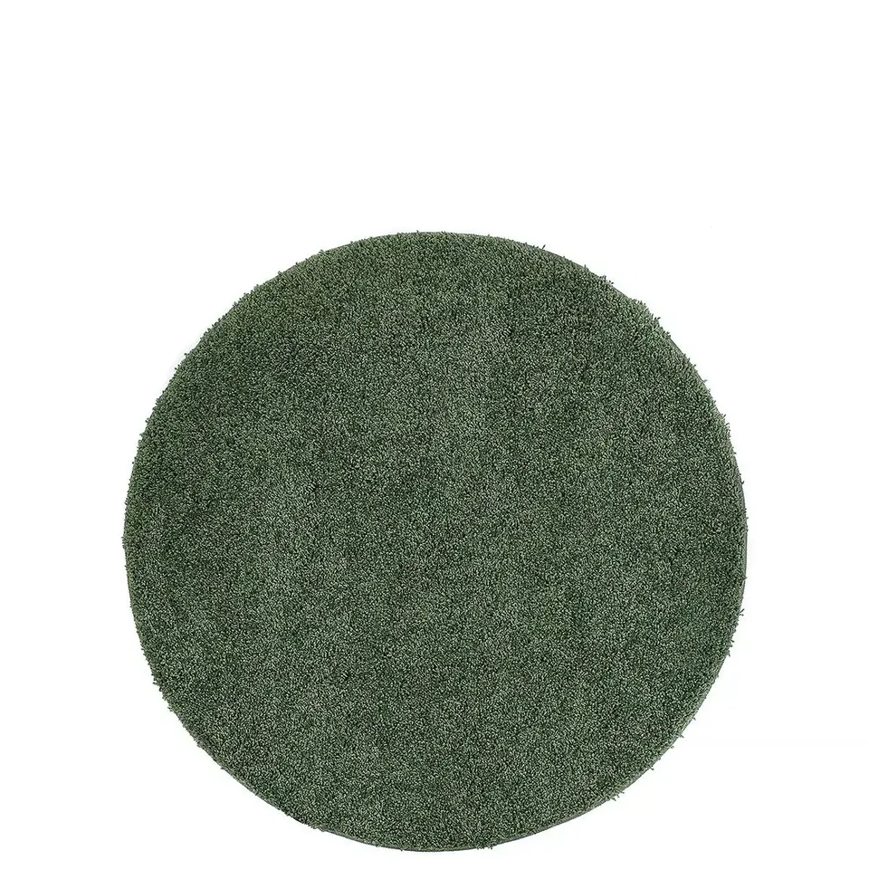 BUDDY WASHABLE SHAGGY CIRCLE RUG - FOREST GREEN 100CM - COLLECTION ONLY