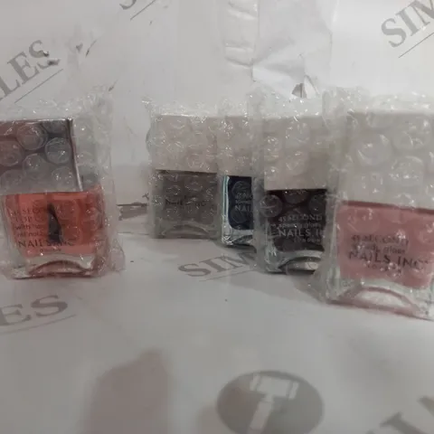 NAILS.INC SET OF 4 GLOSS NAIL POLISH AND 1 TOP COAT 45 SECOND DRY