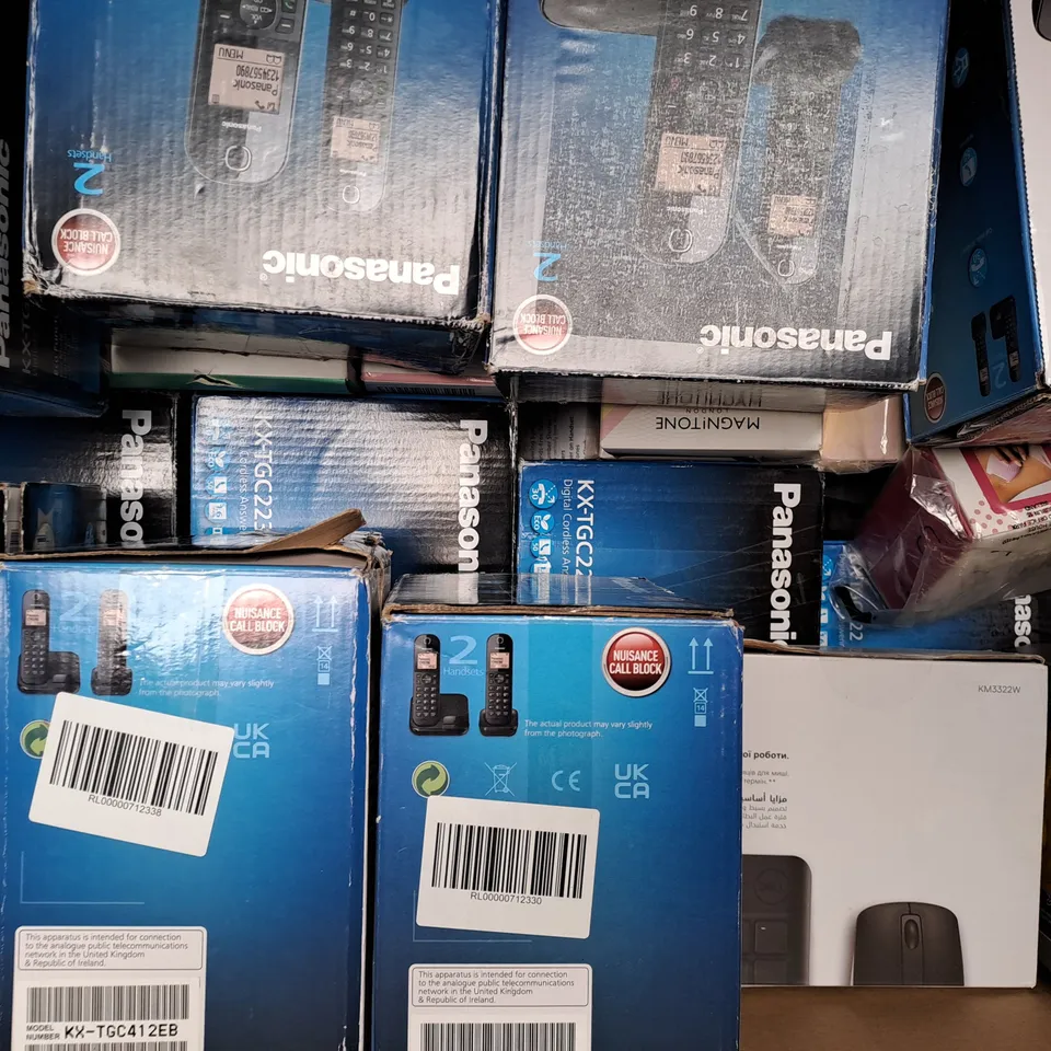 BOX OF APPROXIMATELY 20 ASSORTED ELECTRICAL ITEMS TO INCLUDE FACE ROCKET FACIAL FIRMING AND TONING DEVICE, DIGITAL CORDLESS PHONE, HAIR TRIMMER, ETC - COLLECTION ONLY