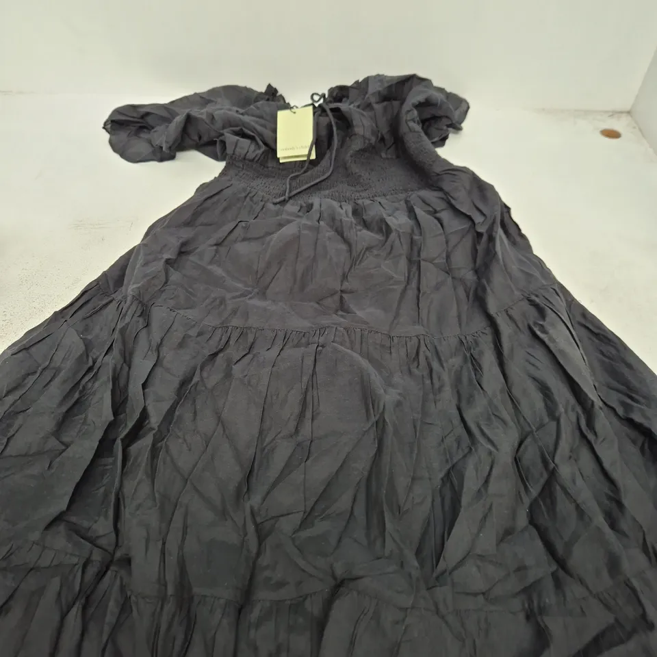 NOBODY'S CHILD CALLOPE MIDI DRESS – BLACK, UK 10 