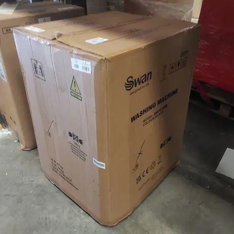 BOXED SWAN SW75130B 9KG LOAD, 1400 SPIN FREESTANDING WASHING MACHINE - BLACK