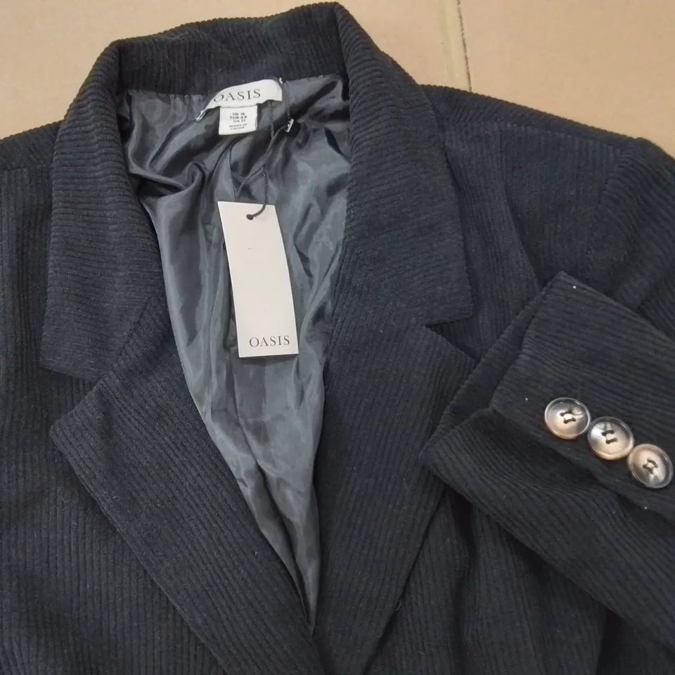 OASIS CORDLESS SINGLE BREASTED BLAZER IN BLACK - 16