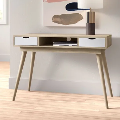 BOXED CAROLINE COMPUTER DESK -  SONOMA OAK/WHITE (1 BOX)