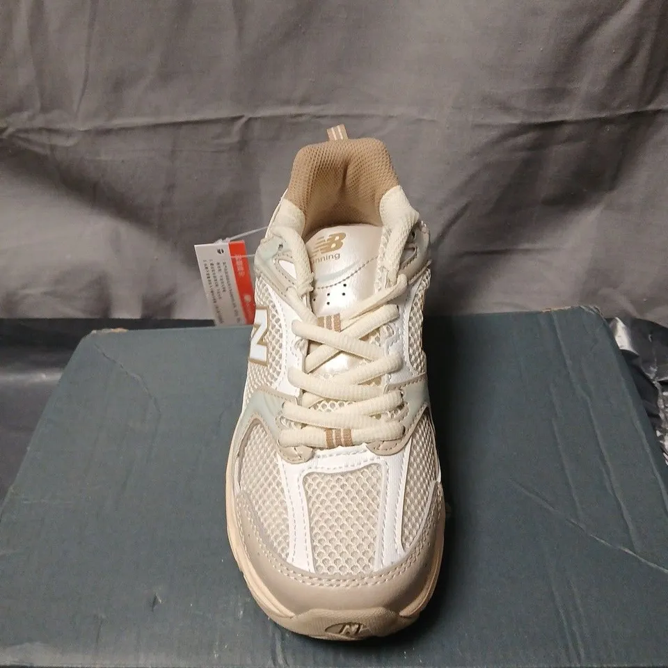 NEW BALANCE SNEAKERS – CREAM/BEIGE MESH UPPER UK SIZE 4